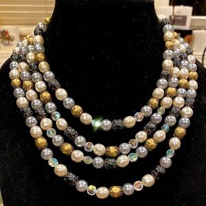 Japan Elegant Multi-Strand Faux Pearl Necklace